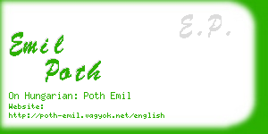 emil poth business card